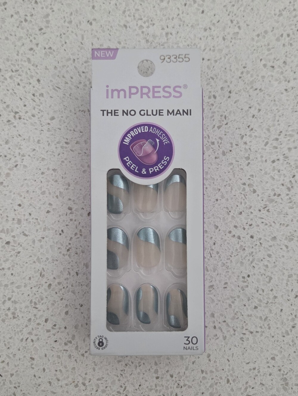 imPRESS Metallic Blue French Tip Press-On Nails